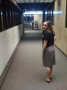 Walking through the skywalk back to our hotel