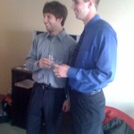 Of course these two brought scotch and drank it (like men) in the hotel room. Don't worry, Steve joined in and had a manly drink too.