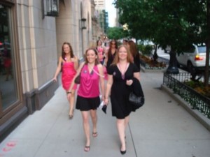 walking to dinner