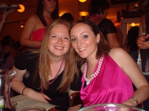 with Erica at dinner