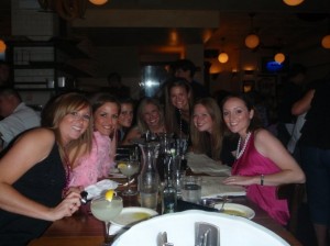 the group at dinner