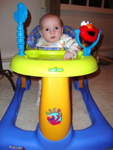 My lil man can walk!