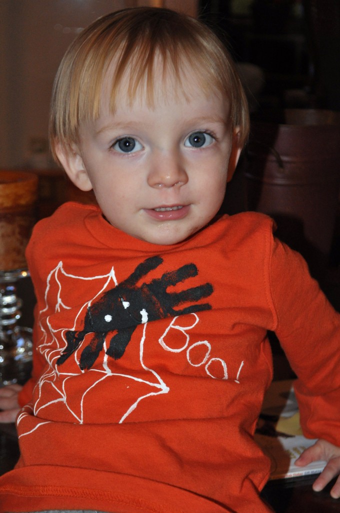 Craft time! DIY spider shirts for Halloween