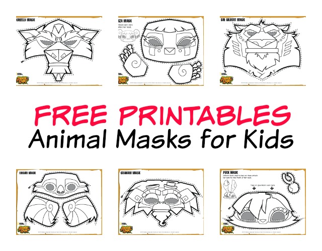 animal masks free printables